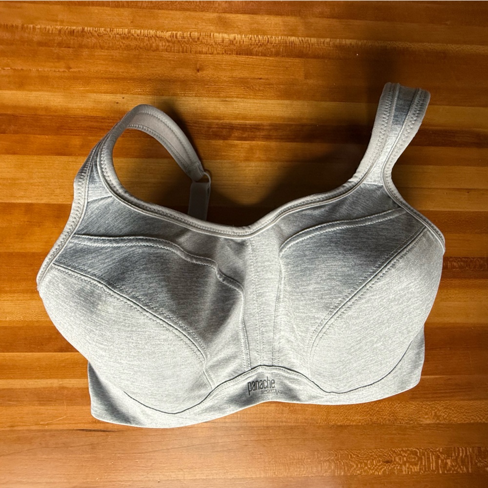 NWOT Panache Sport 5021 Underwire High Impact Grey 32FF Sports Bra!